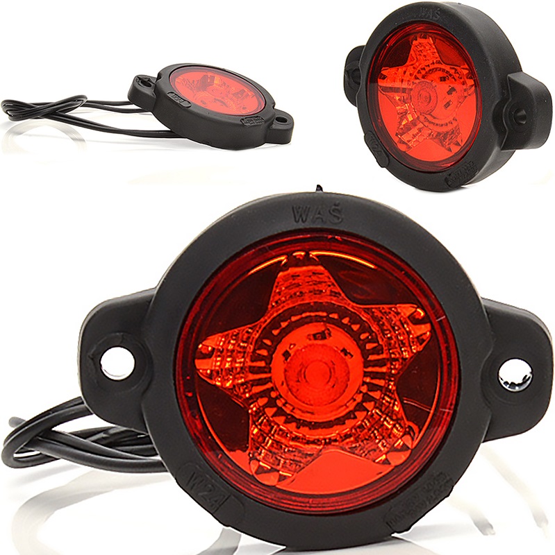 

Lampa Tylna Okrągła Czerwona Led Światło Tir Waś