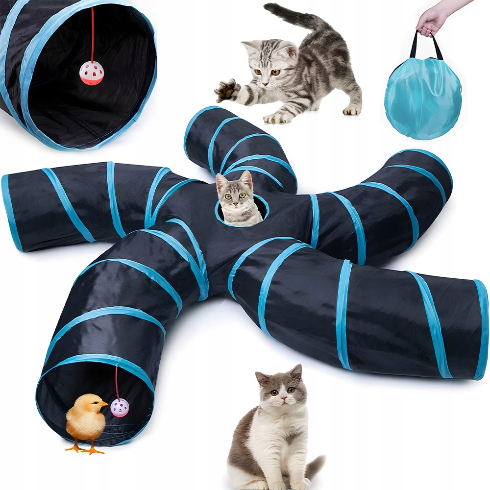 Tunel Pro Kočky Ve Tvaru Pěti Kanálů Hračka Interaktivní Skládací Taška