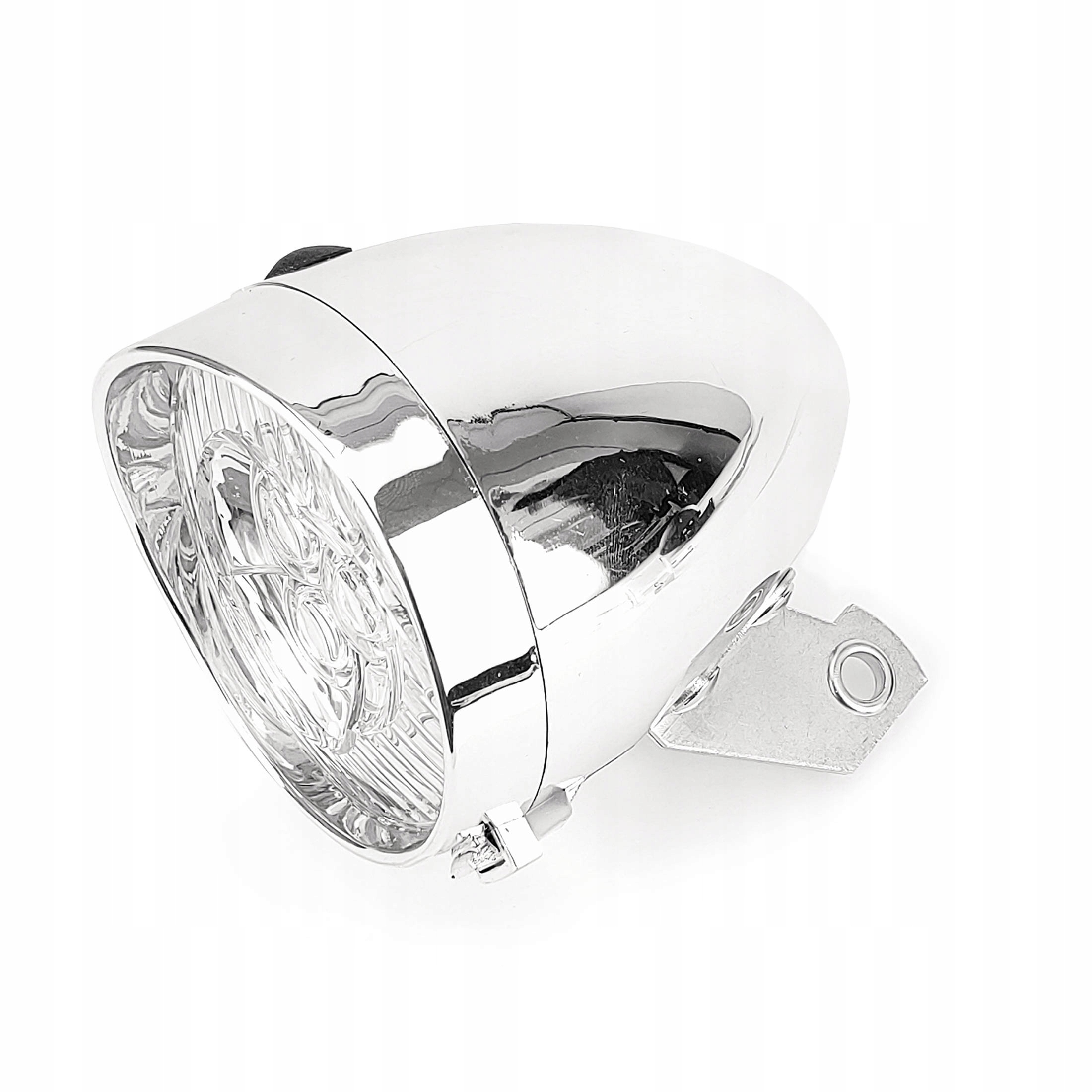 Lampa przód RETRO srebrna do klasyka LED bat. Model OSW-016