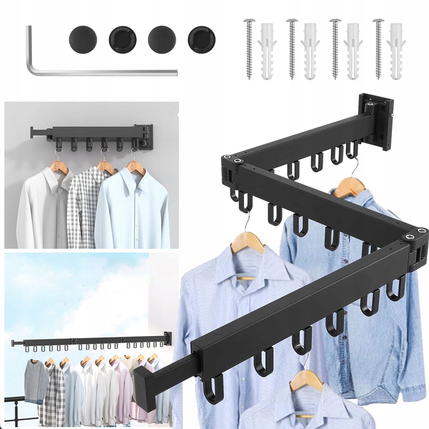 Levně Výsuvný Boční Věšák Do Ložnice, Skládací Na Tři Části, 120 CM