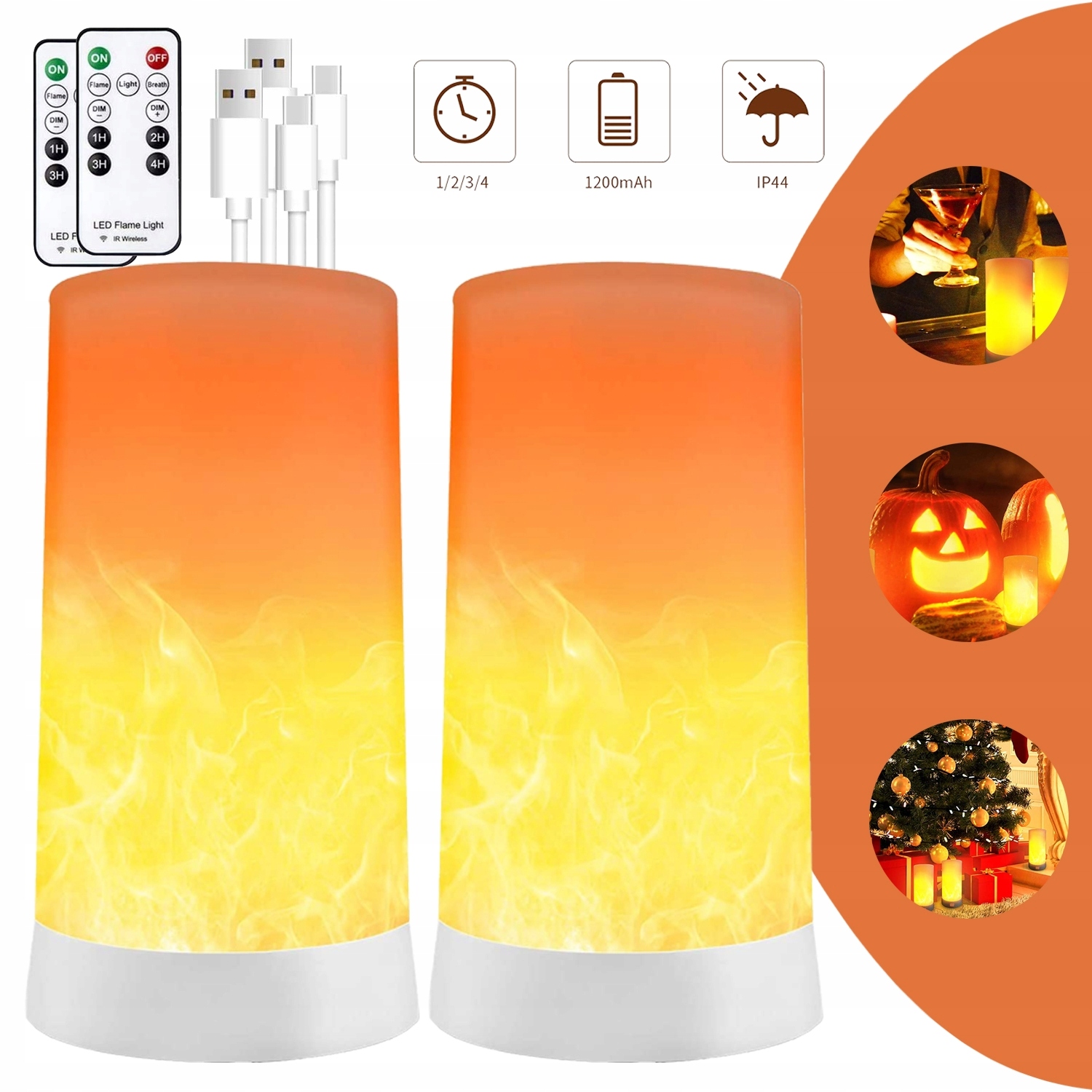 2-BALENÍ Led Lampy S Efektem Plamene, Realistický Tančící Led Knot