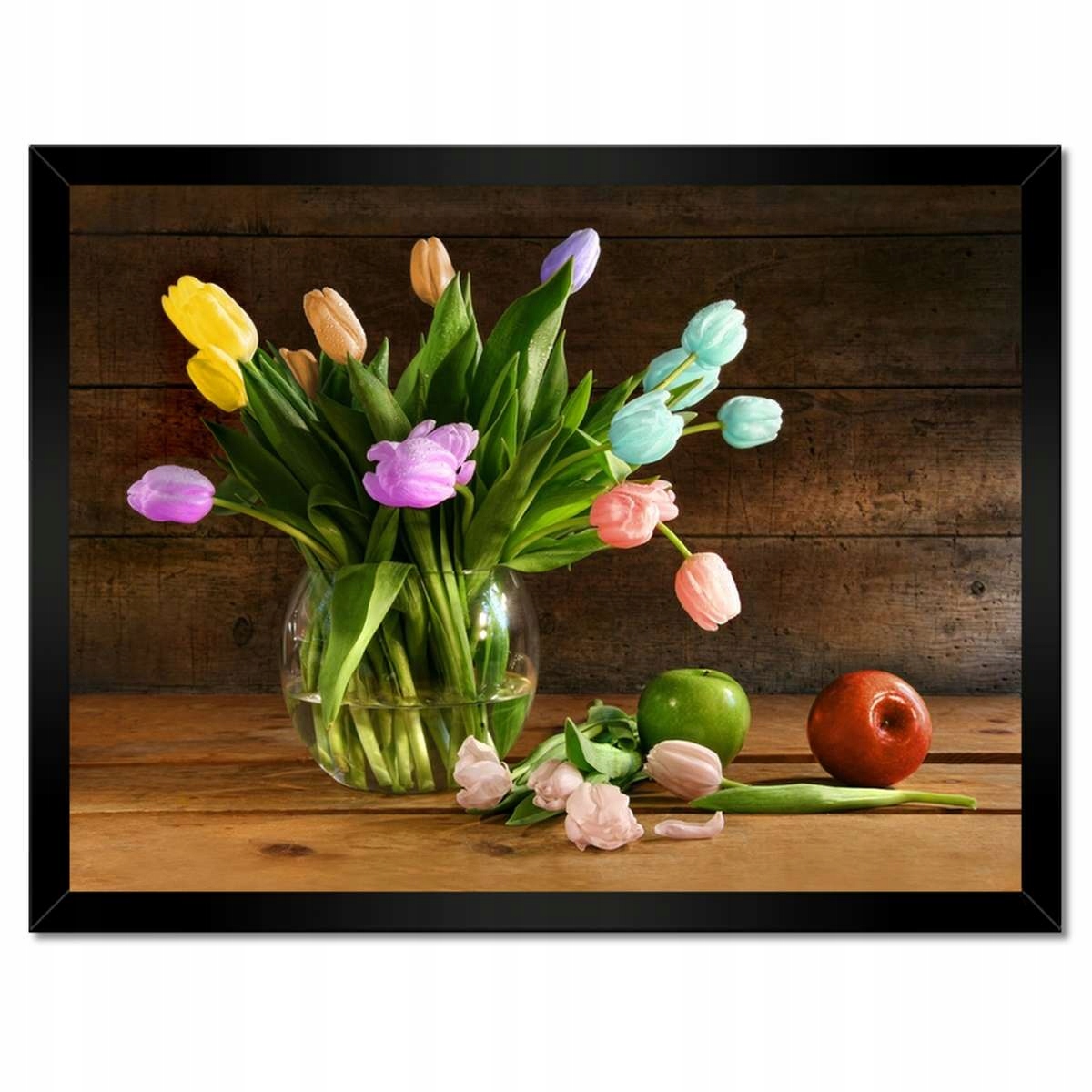 Plakáty v rámu 40x30 Kytice Barevné tulipány