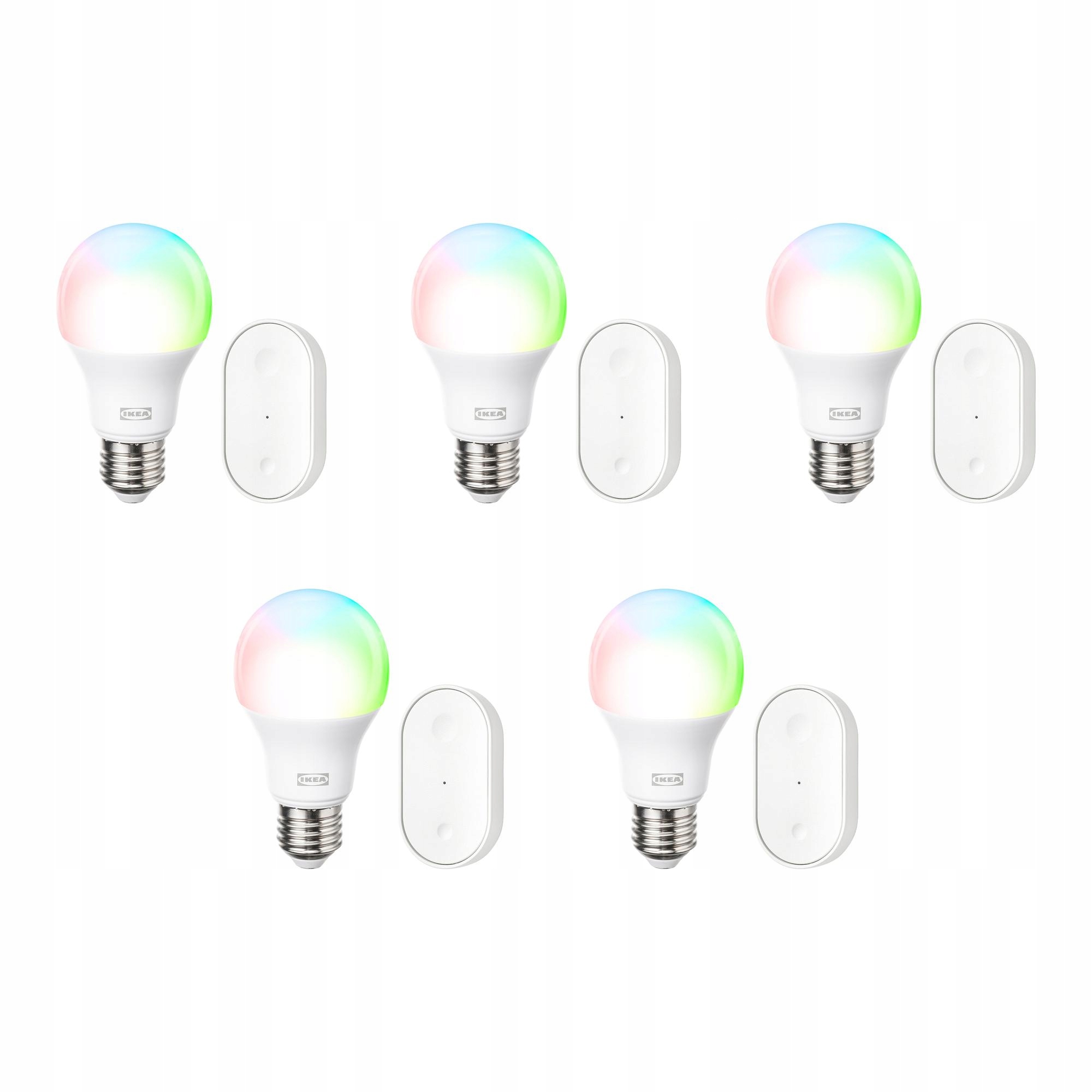 5 ks Smart Led žárovka E27 Rgbw Startovací Sada Kajplats