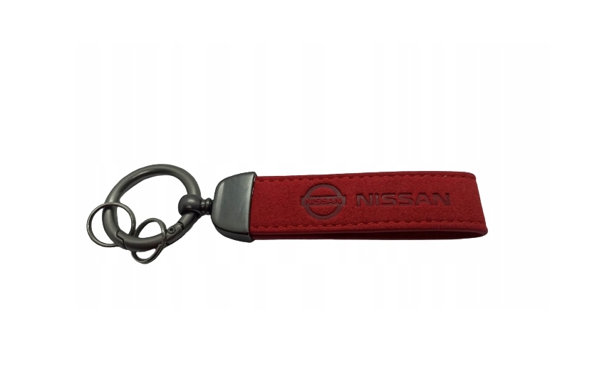 Nissan Brelok Breloczek Alcantara Skóra Czerwony