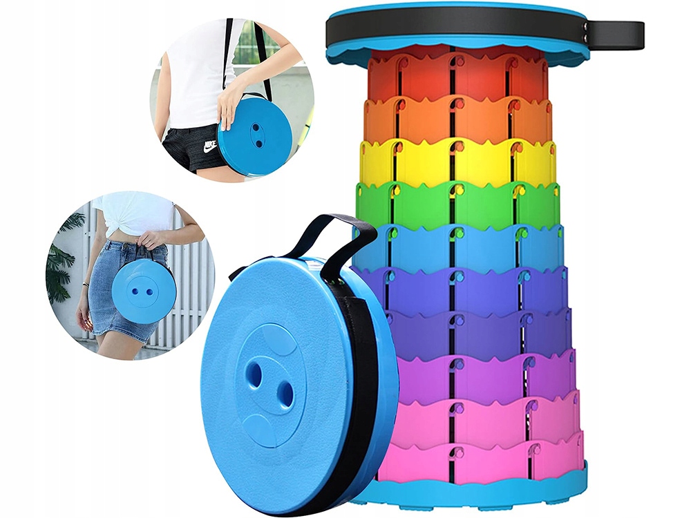 SKŁADANE PRZENOŚNE KRZESŁO TABORET STOŁEK KEMPINGOWY TELESKOPOWY KOLOROWY Model Outdoor folding stool