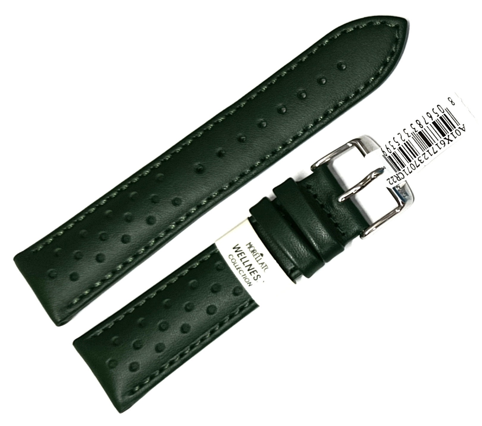 Zelený Kožený Voděodolný Řemínek Pro Hodinky Morellato Harmony 22 mm X6171