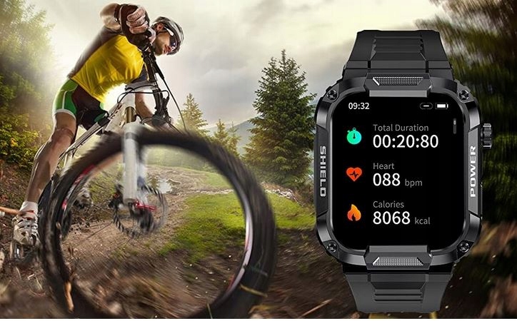 SMARTWATCH MĘSKI ZEGAREK ROZMOWY WOJSKOWY MENU PL + SŁUCHAWKI BEZPRZEWODOWE Rodzaj cyfrowe