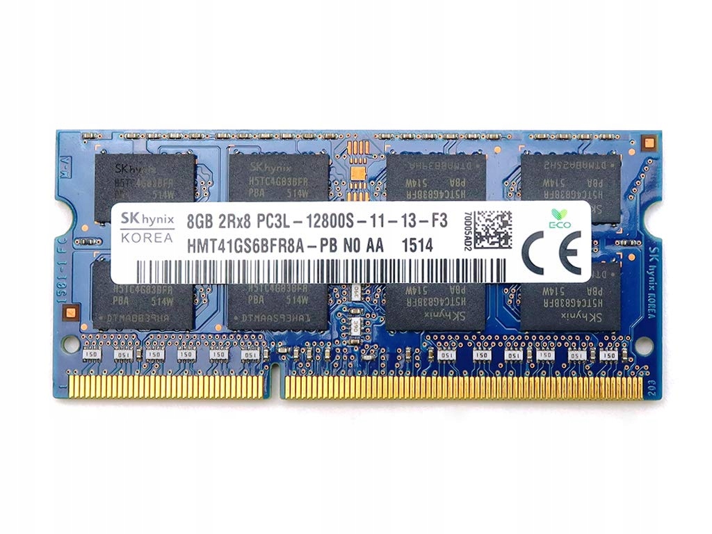 Pamięć Ram 8GB DDR3 So-dimm PC3L 12800S 1600MHz