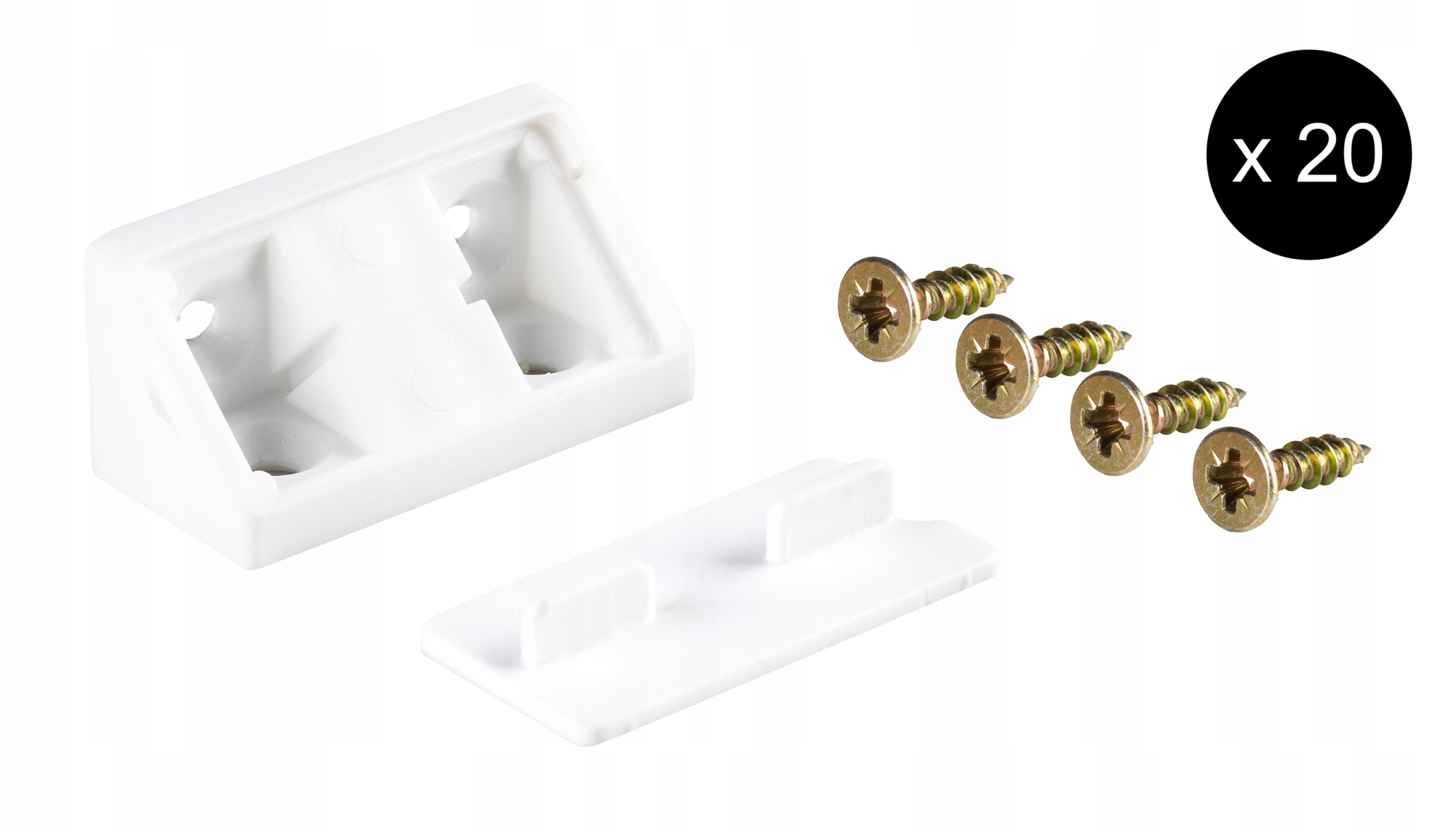 

20 Szt Kątownik Meblowy Komandorek Wspornik Półki