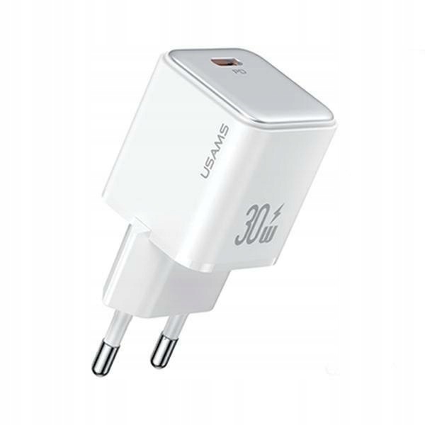Usams Ład. siec. 1xUSB-C PD30W 3A(only head) PD3.0 Fast Charging biały/whit