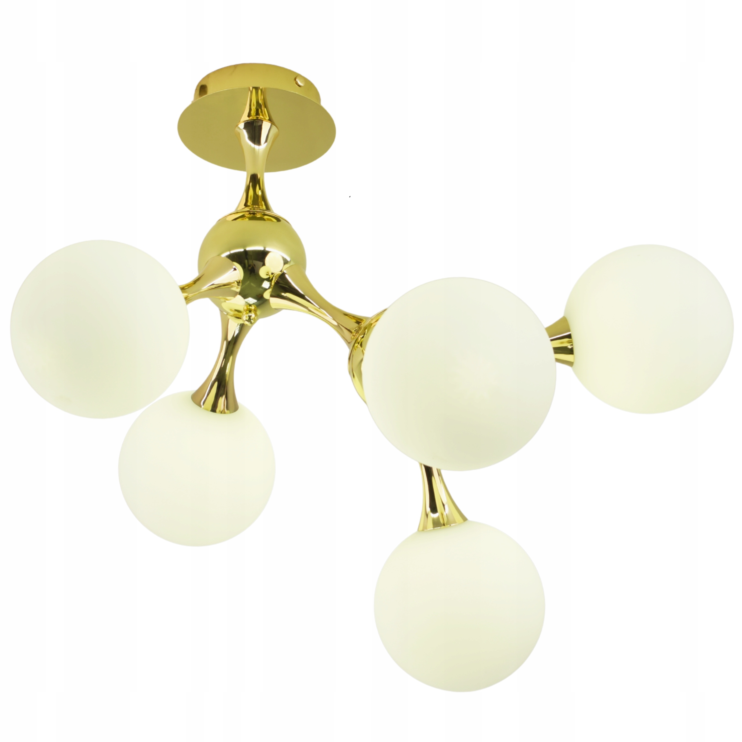 Závěsná Stropní Lampa Lustr Kule zlatá Moderní Led mléčná