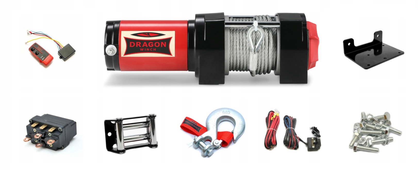 Dragon Vytahovač navijáku Dwm 4000 St Ocelový 1,81T 15M pluh čtyřkolky II