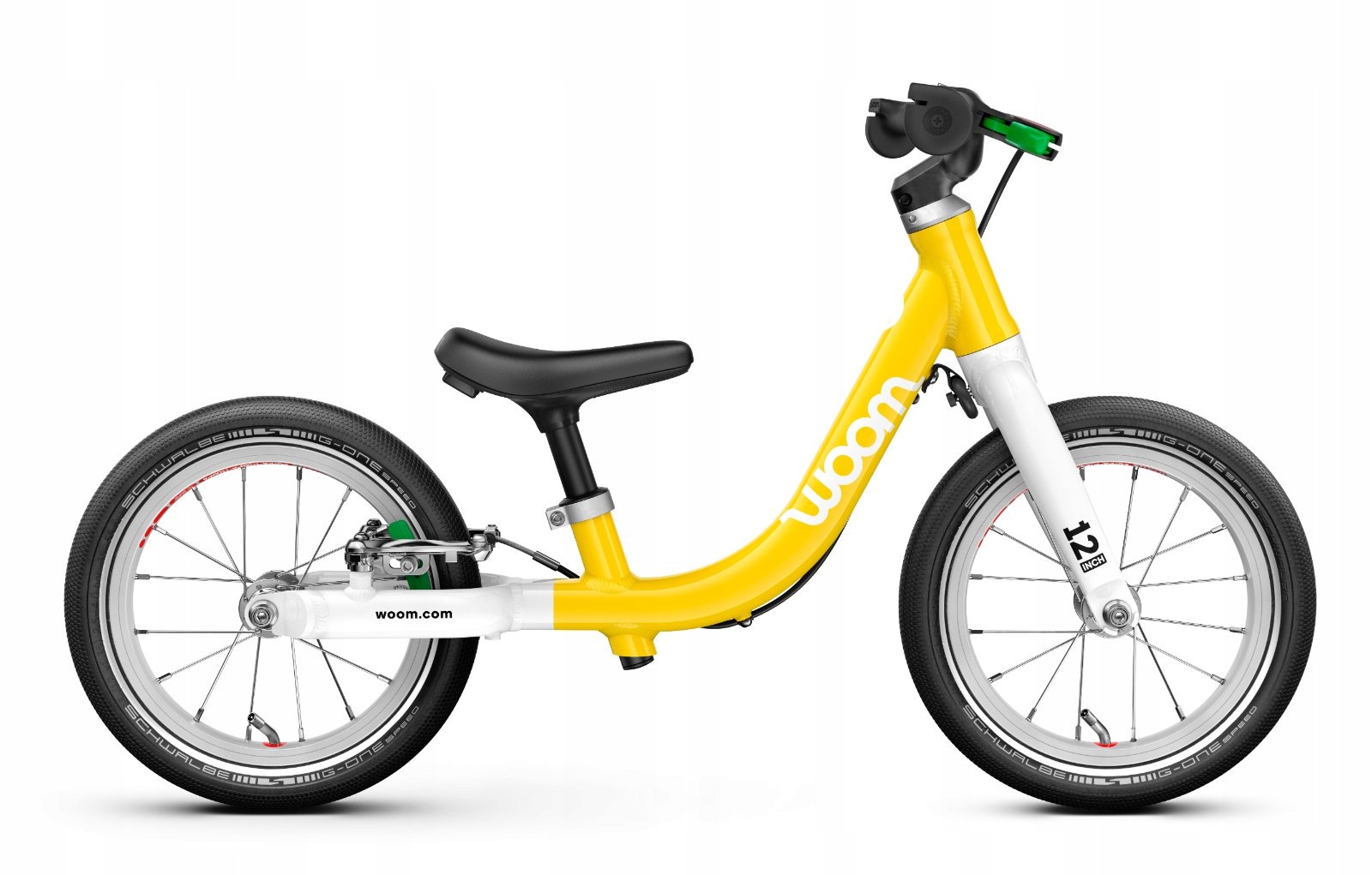 Woom Go 1 Rowerek biegowy 12" dla dzieci od 18 miesięcy vibrant yellow