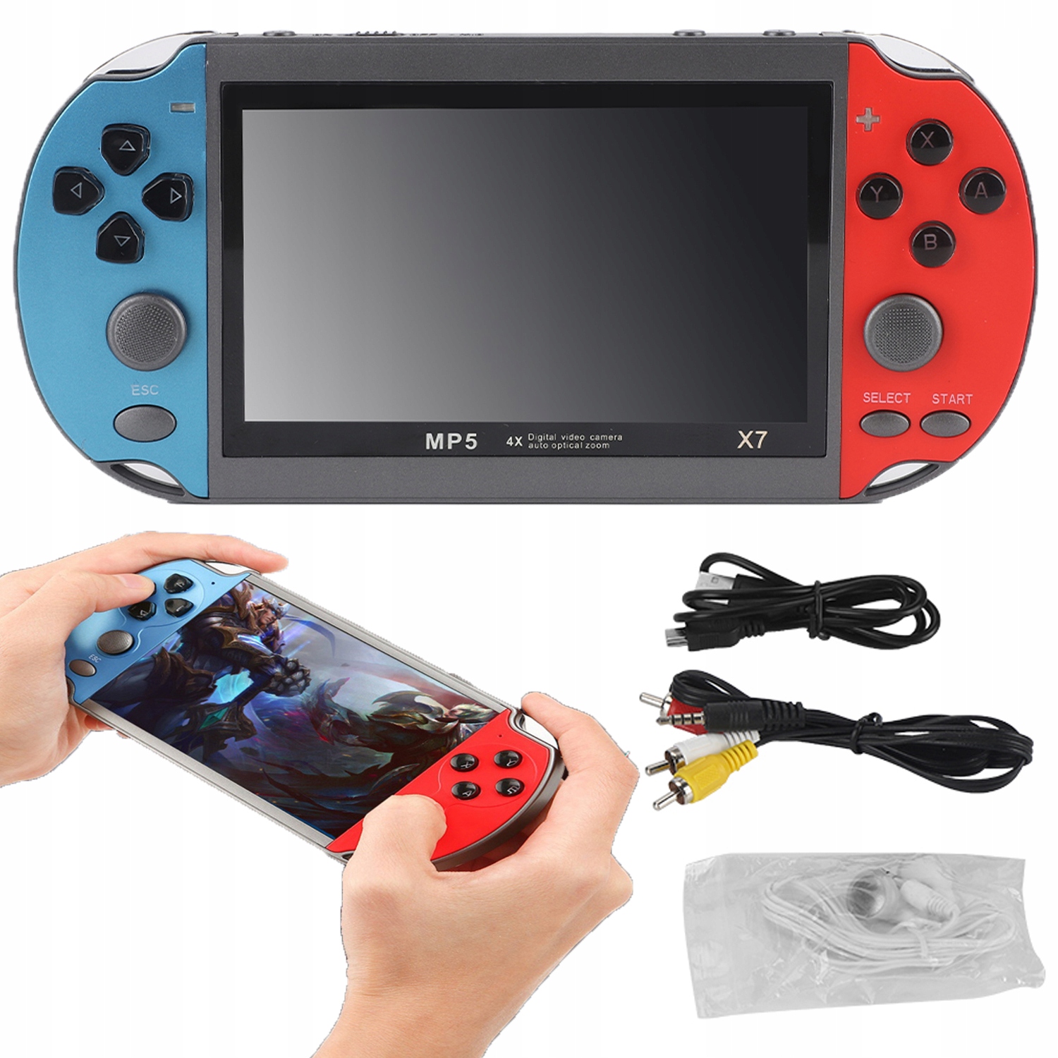 1000MAH Konsola Przenośna X7 Do Gier Retro Mini 8GB Gra Tv 4.3"