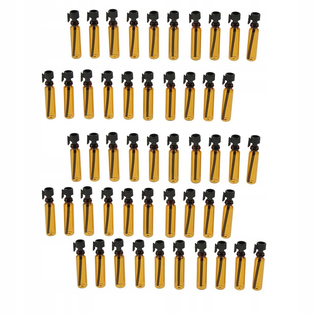 50pcs 1ml Empty Refillable Amber Bottles for