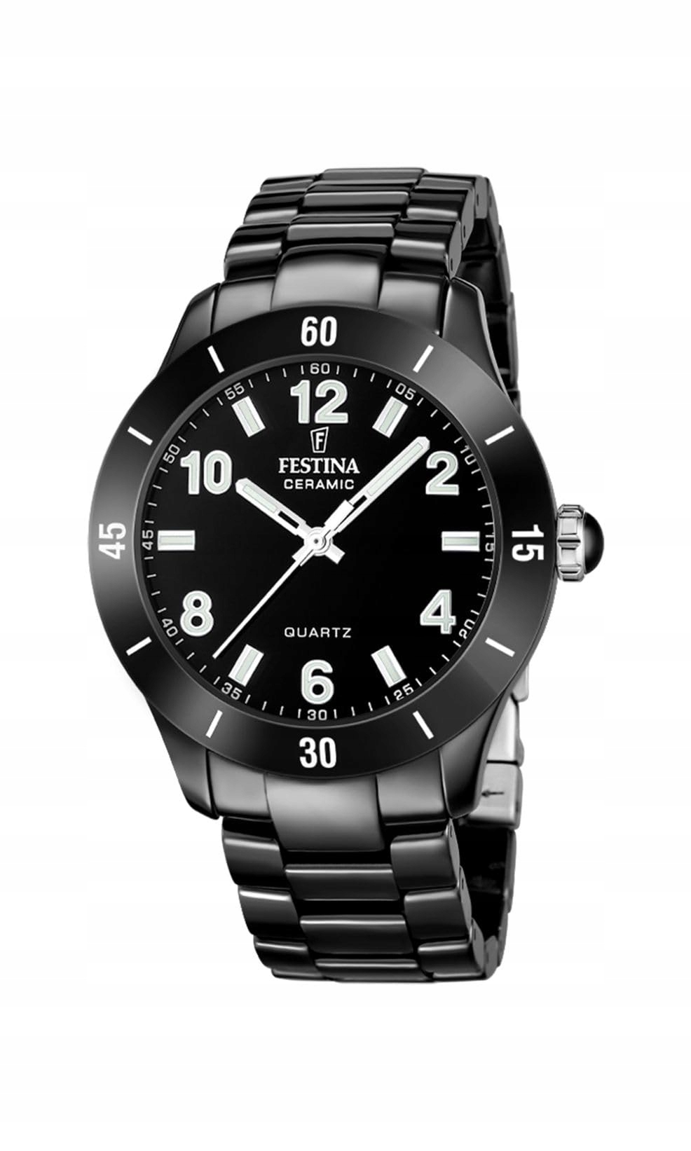 Zegarek Festina F20723/1 damski design czarny ceramiczny japoński