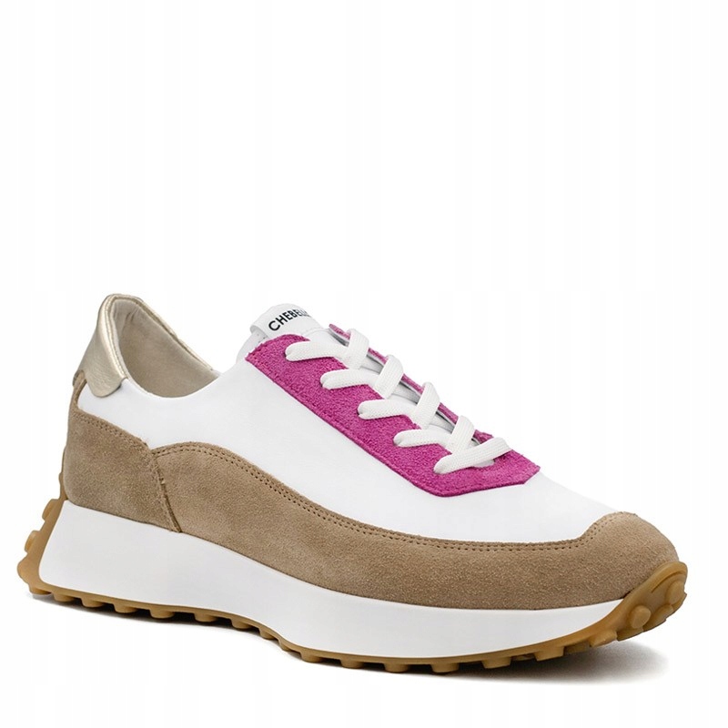 Chebello 3081 Bílé Kožené Tenisky Na Platformě 37