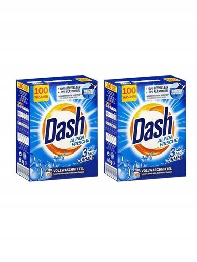 Levně 2x Prášek na praní Dash Alpen Frische 100 praní 6 kg