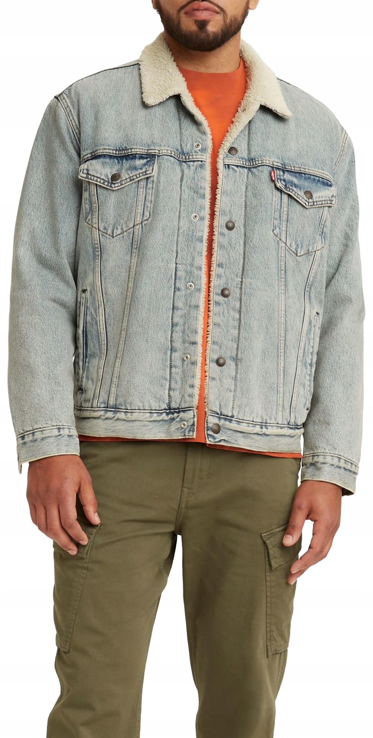 Levi's Pánská Džínová Bunda Type 3 Sherpa Trucker Denim s kožíškem vel. XL