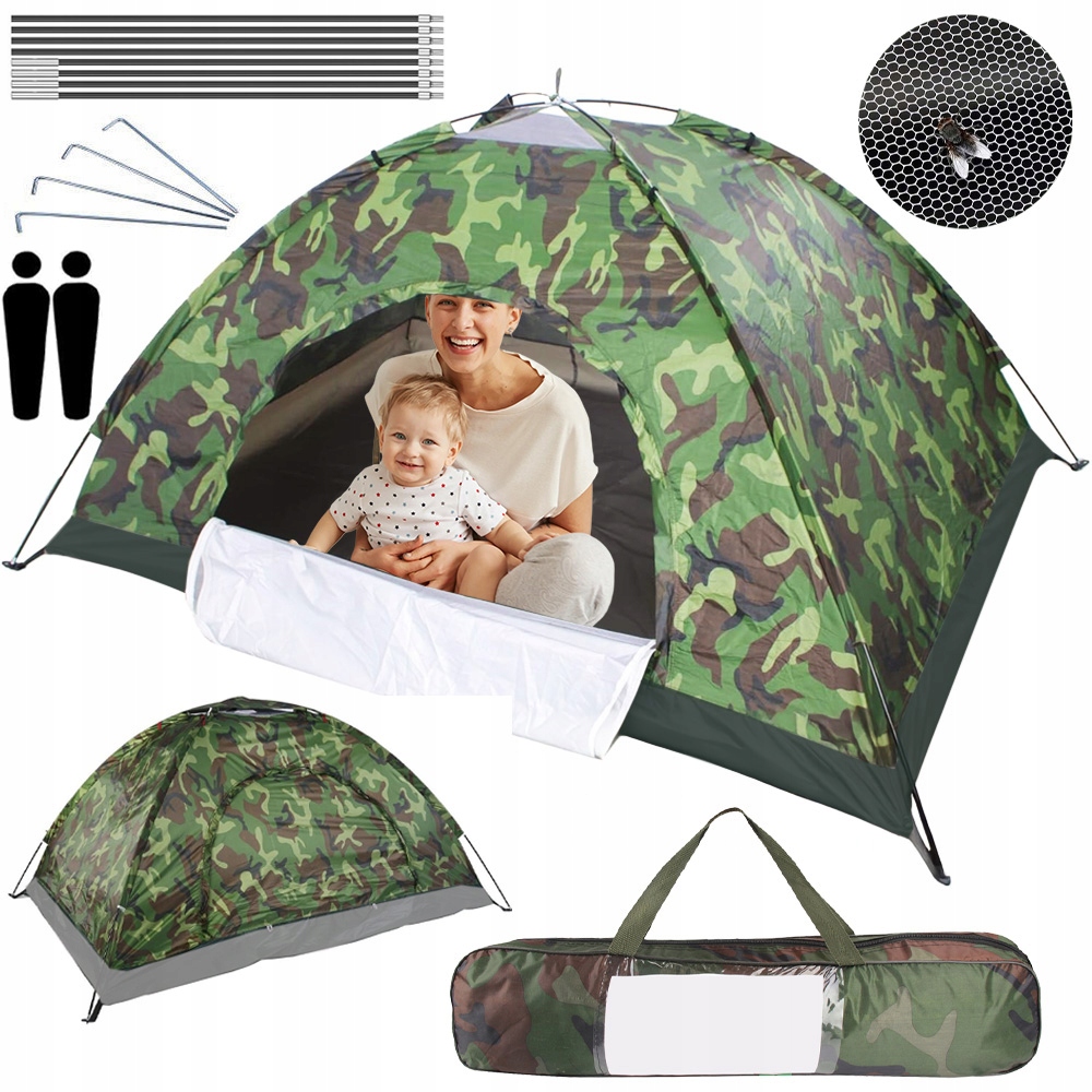 Namiot Samorozkładający Turystyczny 2 Osobowy Kempingowy 200X150X110CM