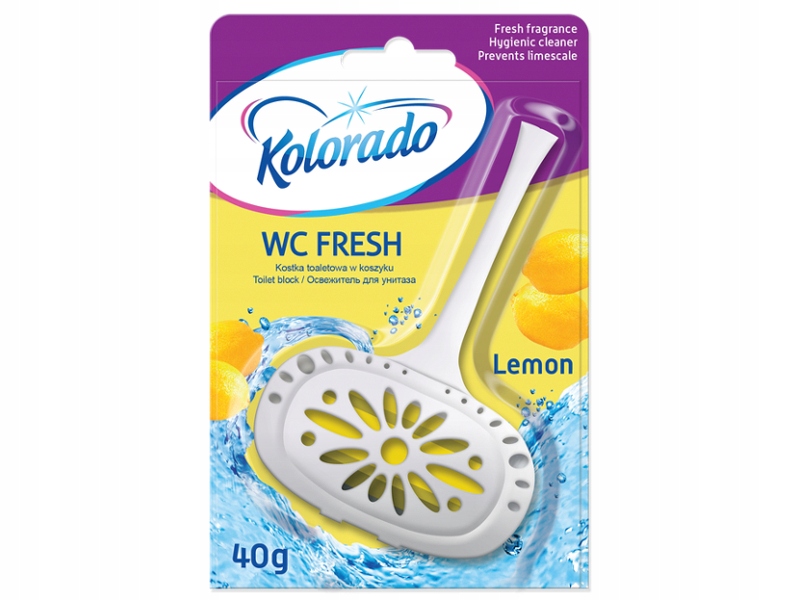 KOLORADO HAL KOSTKA TOALETOWA W KOSZYKU WC FRESH LEMON / CYTRYNA 1 SZTUKA