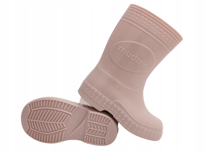 Mudme Kalosze Poprosze Gumowce Dziecięce Sand Beige Beżowe R 25/26