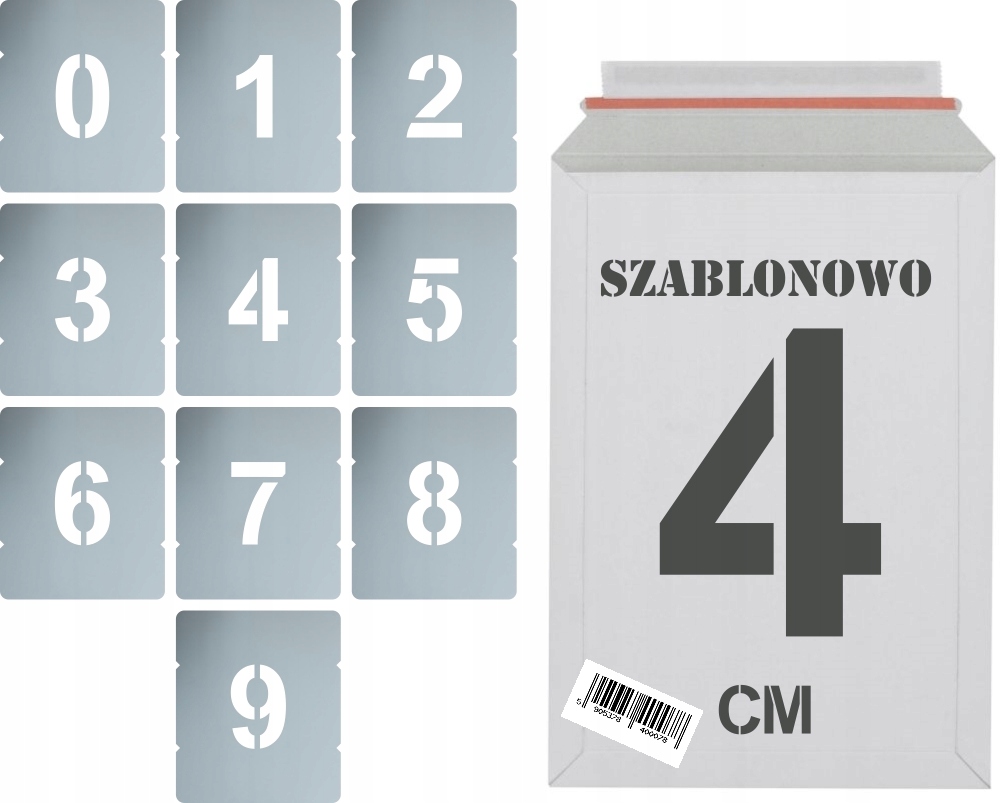 

Szablony malarskie wielorazowe Cyfry 4cm zestaw