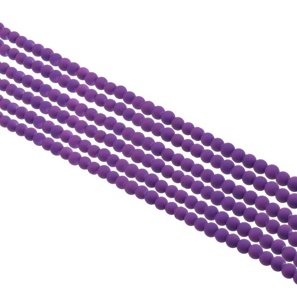 Hurt Koraliki Perełki Gumowane Fioletowe 6mm 40szt