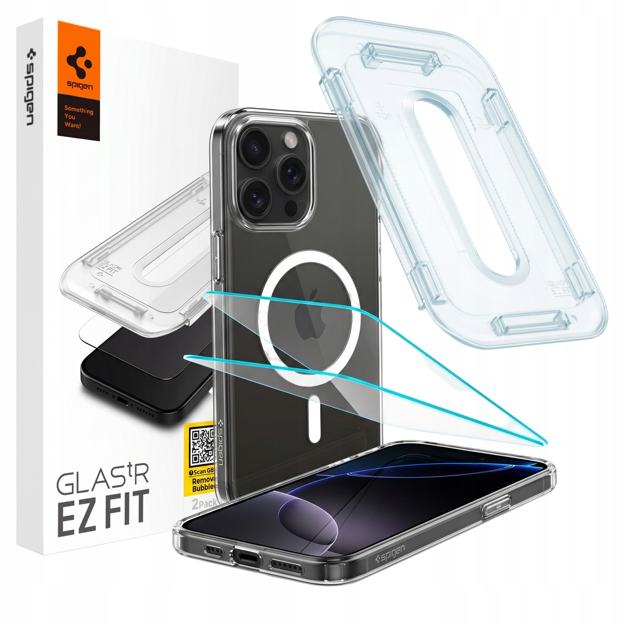 Pouzdro pro Magsafe 2x Tvrzené Sklo pro Apple iPhone 16 Pro Max Spigen