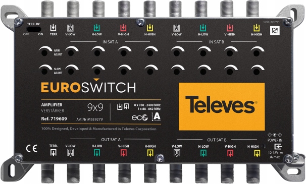 Zesilovač EuroSwitch 9 vstupů 27/31 dB (ref. 719609)