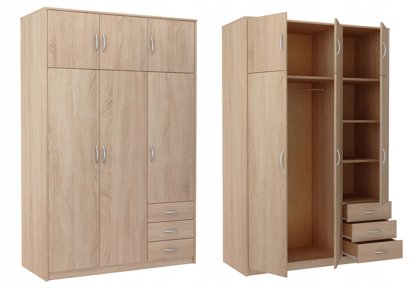 

Szafa trzydrzwiowa szuflady SZ03 Sonoma 55x127x193