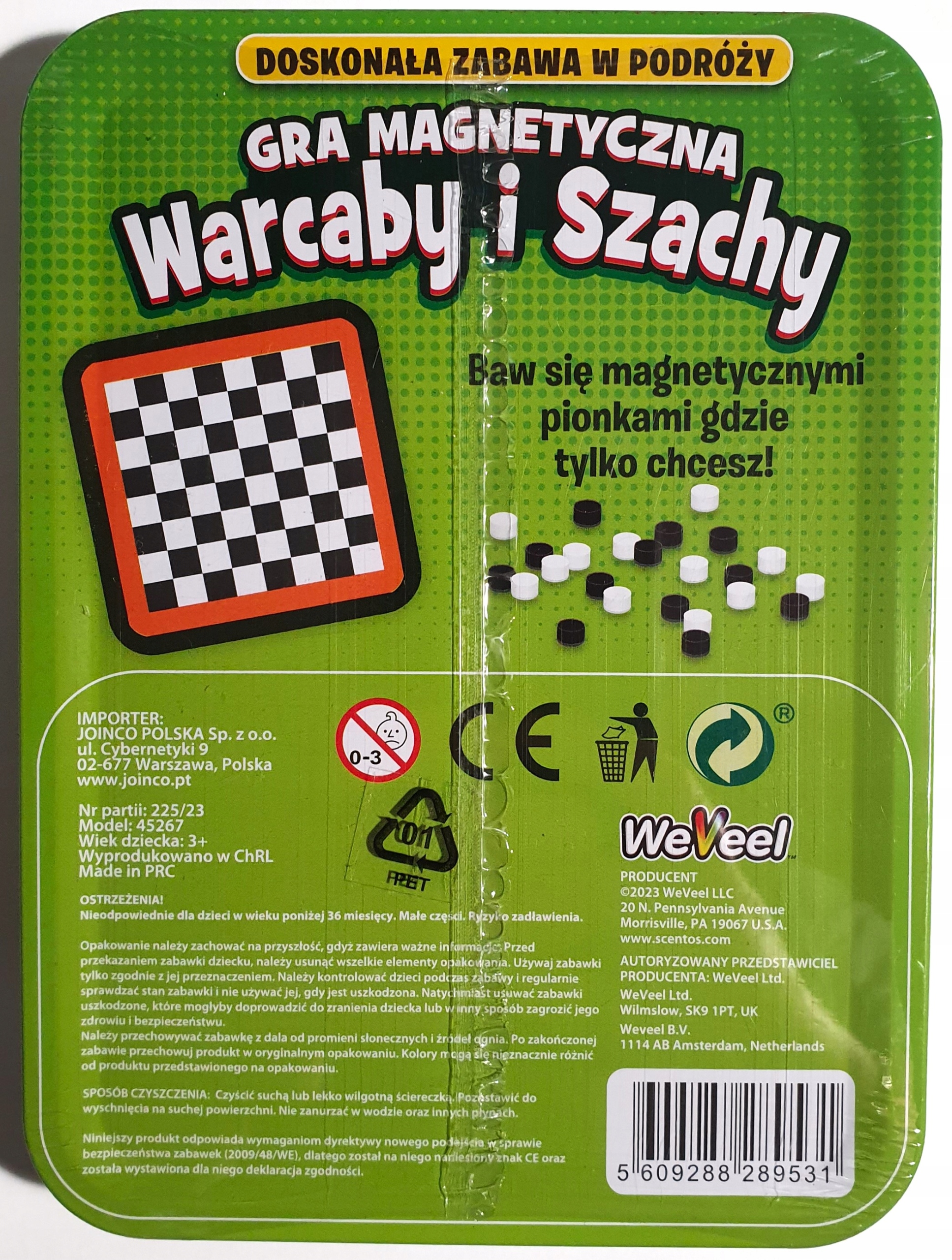 WEVEEL WARCABY I SZCHY GRA MAGNETYCZNA PODRÓŻNA EAN (GTIN) 5609288289531