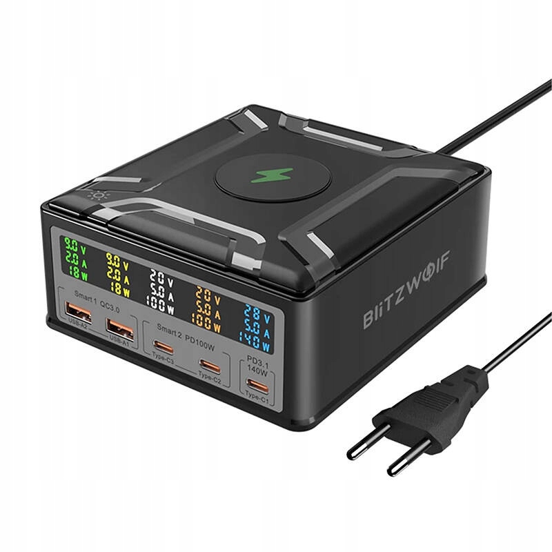 Blitzwolf BW-S28 Nabíjačka Qi PD3.1 QC4+ 6v1 260W