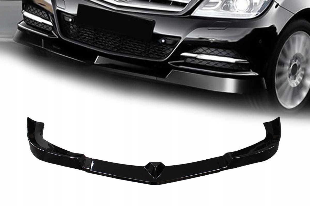 SPLITTER PRZEDNI MERCEDES BENZ W204 11-13 GLOSS BLACK