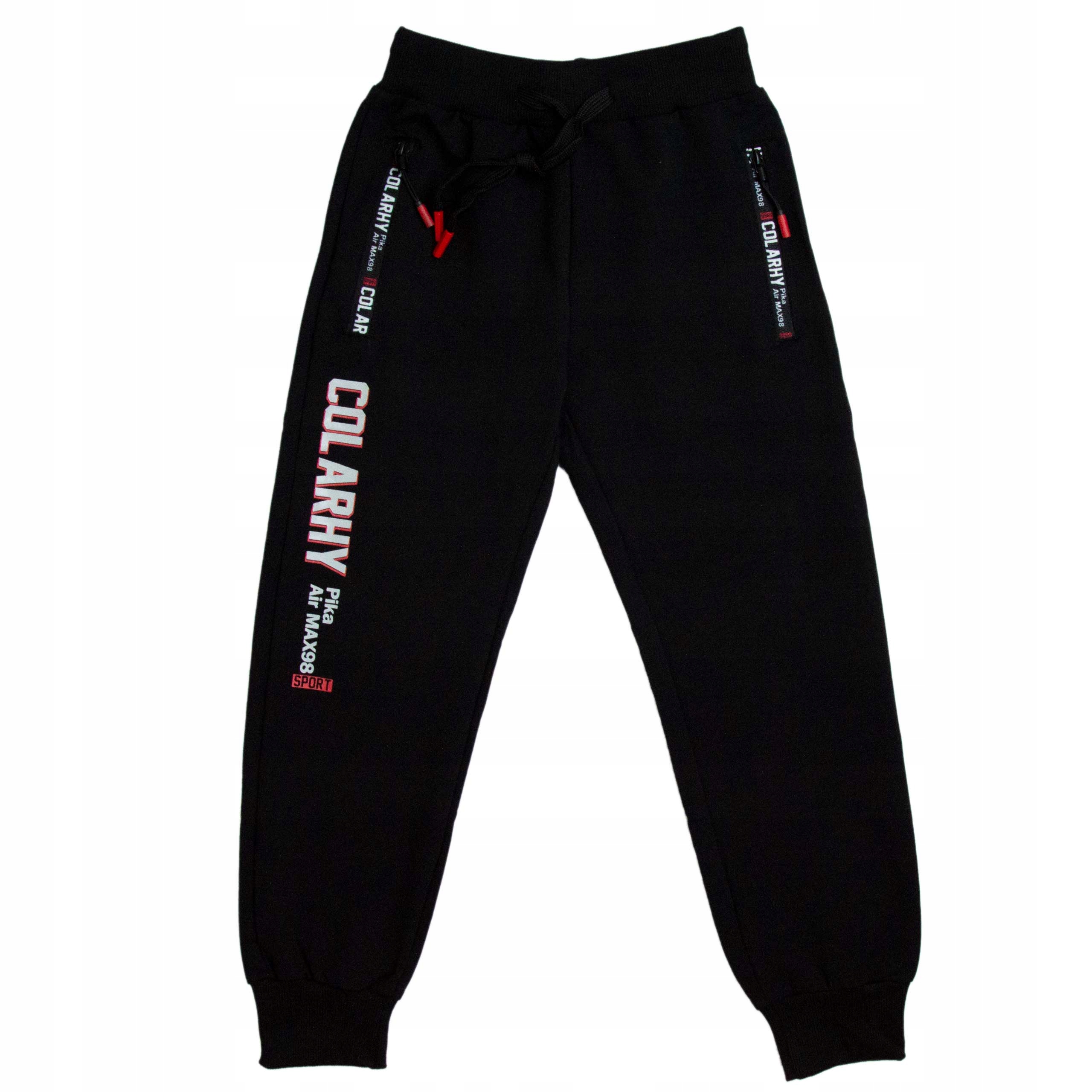 SPODNIE dla chłopca DRESOWE COLARHY czarne 116