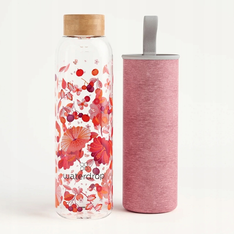 Waterdrop Relax skleněná borosilikátová láhev na vodu Glass Edition 600 ml
