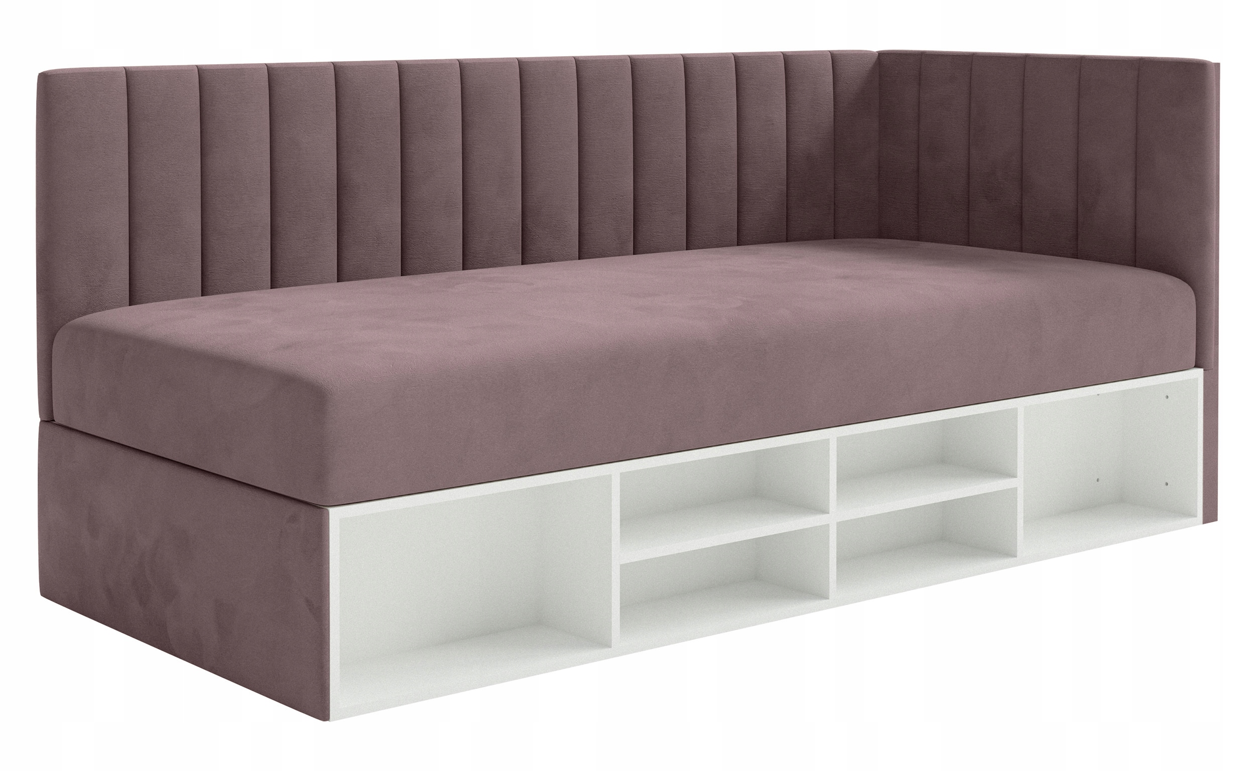 Postel pro mláděž 90x200 cm Ventrio fialová, hydrofobní velurová, pravá