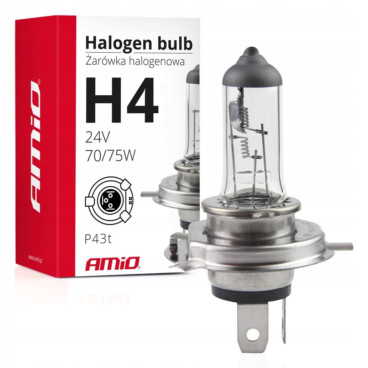 

Żarówka Halogenowa H4 24V 70/75W filtr Uv Żarówki