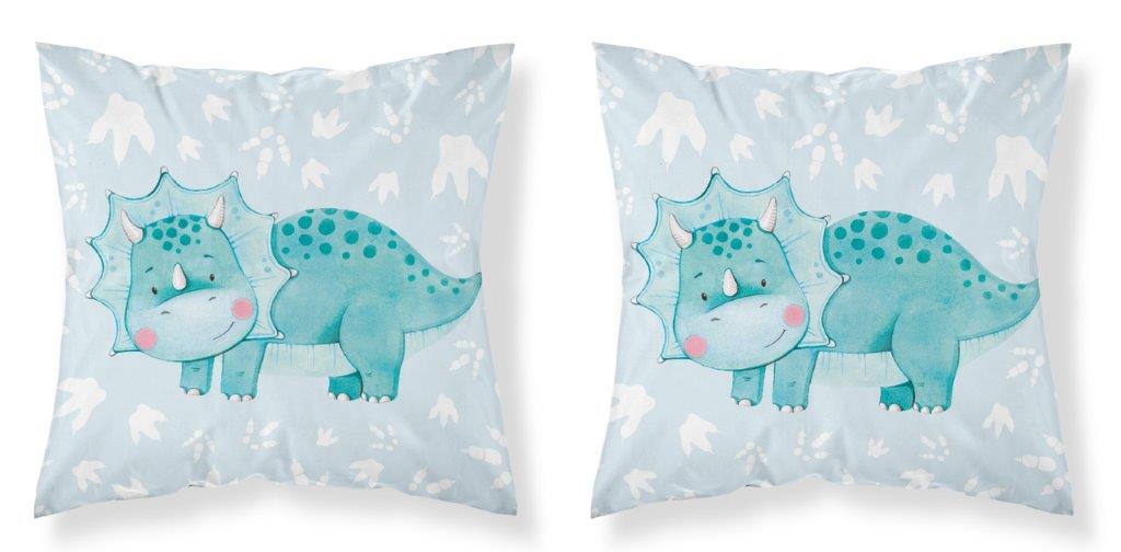 POSZEWKA DWUSTRONNA BAWEŁNIANA 40x40 DINOZAUR DINO DINUŚ