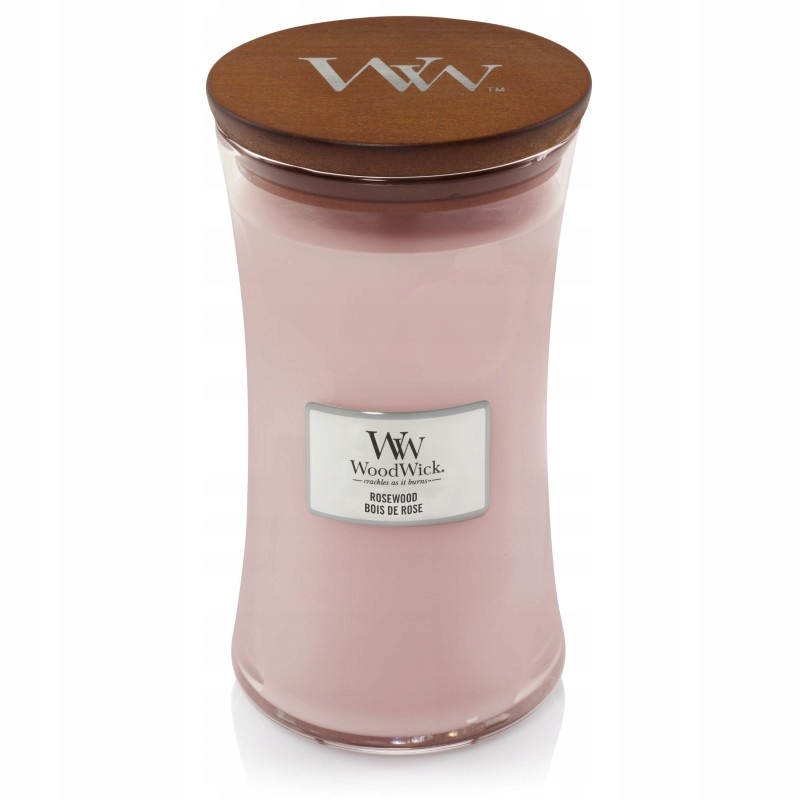 Rosewood – Woodwick – velká vonná svíčka s dřevěným knotem