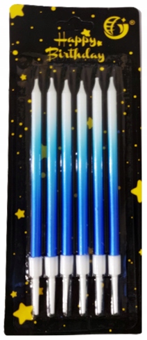 ŚWIECZKI URODZINOWE NA TORT NIEBIESKIE BŁĘKIT 6SZT