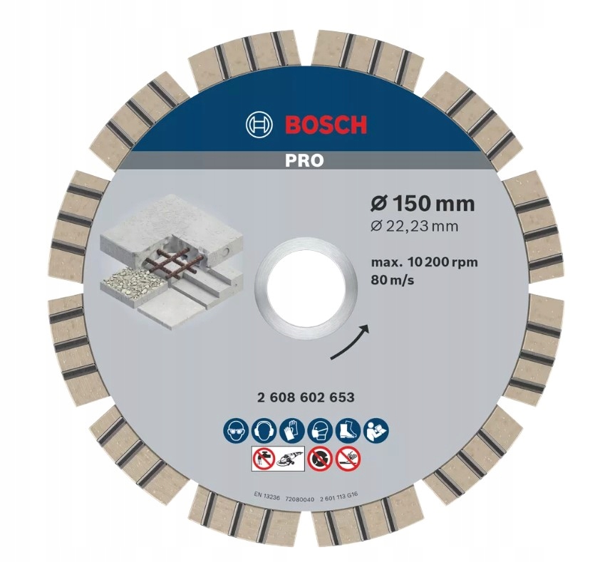 BOSCH TARCZA DIAMENTOWA 150 CONCRETE zbrojenie 1szt