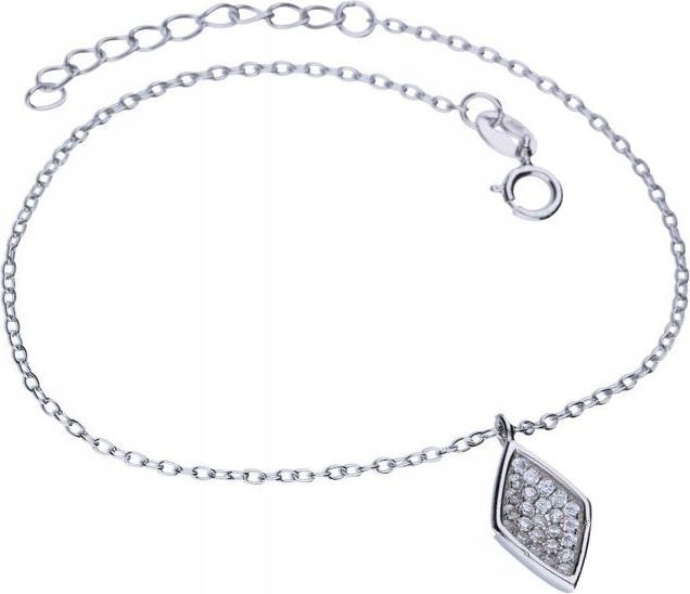 Stříbrný náramek 925 s přívěskem a zirkony, moderní módní vzor