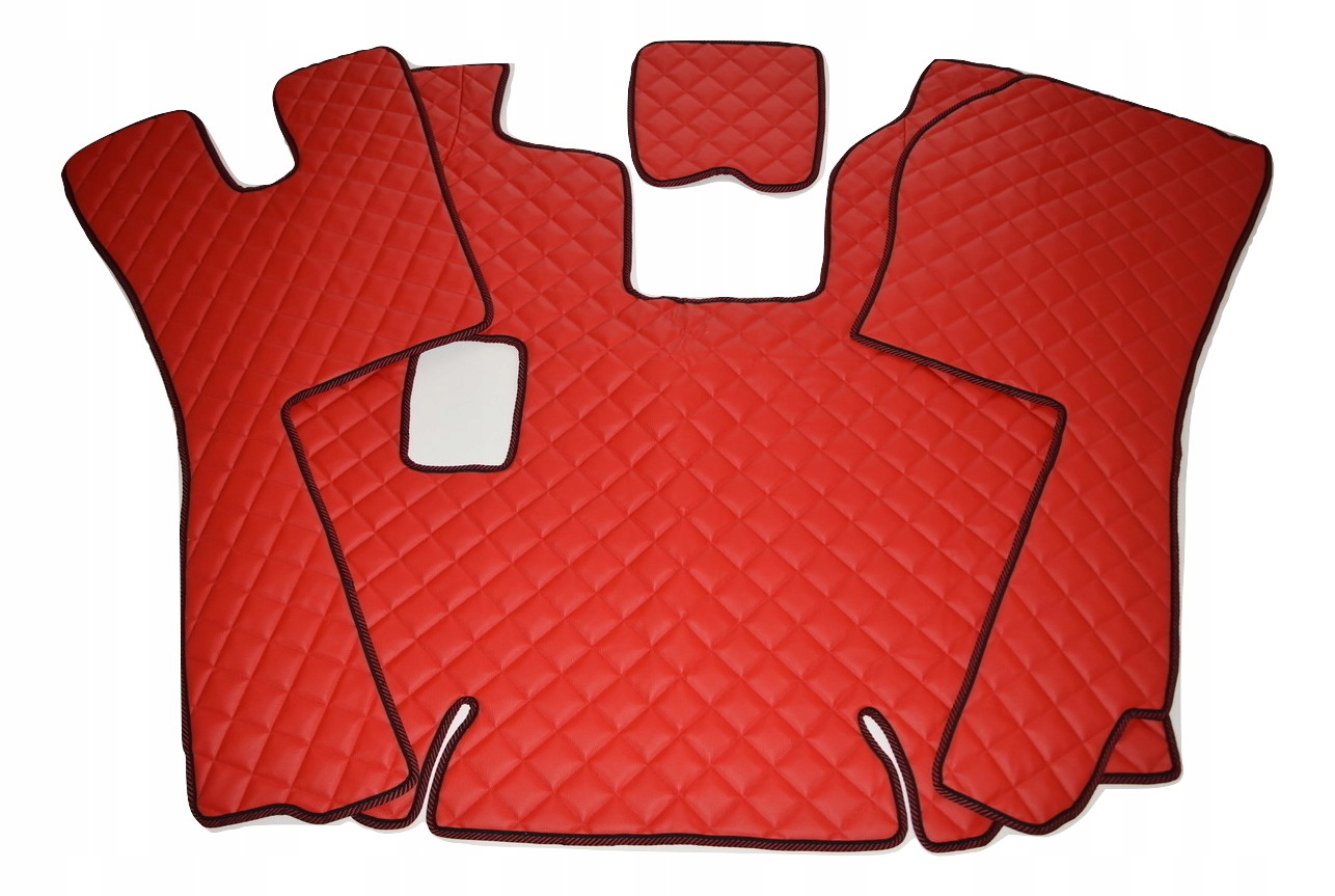 Prešívané Kožené Koberce Scania R 2004-2009r manuálne červené