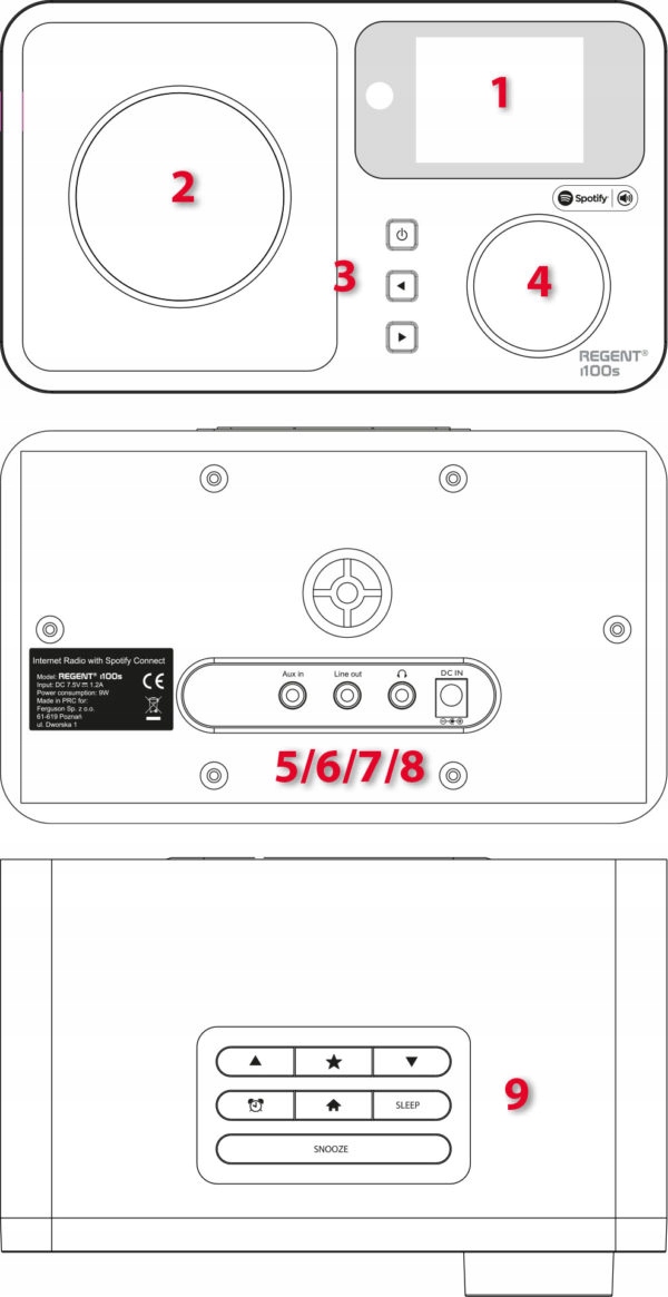 Radio internetowe Ferguson Regent i100s Spotify WiFi bluetooth Kod producenta 5907115003412