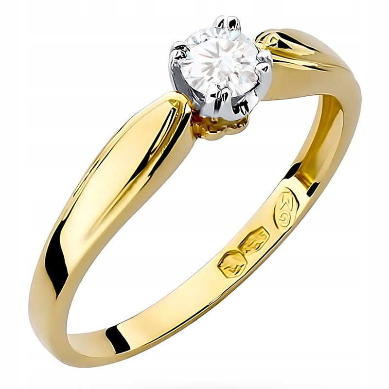 Zlatý Prstýnek pr. 585 Zásnubní s laboratorním diamantem 0,25 ct