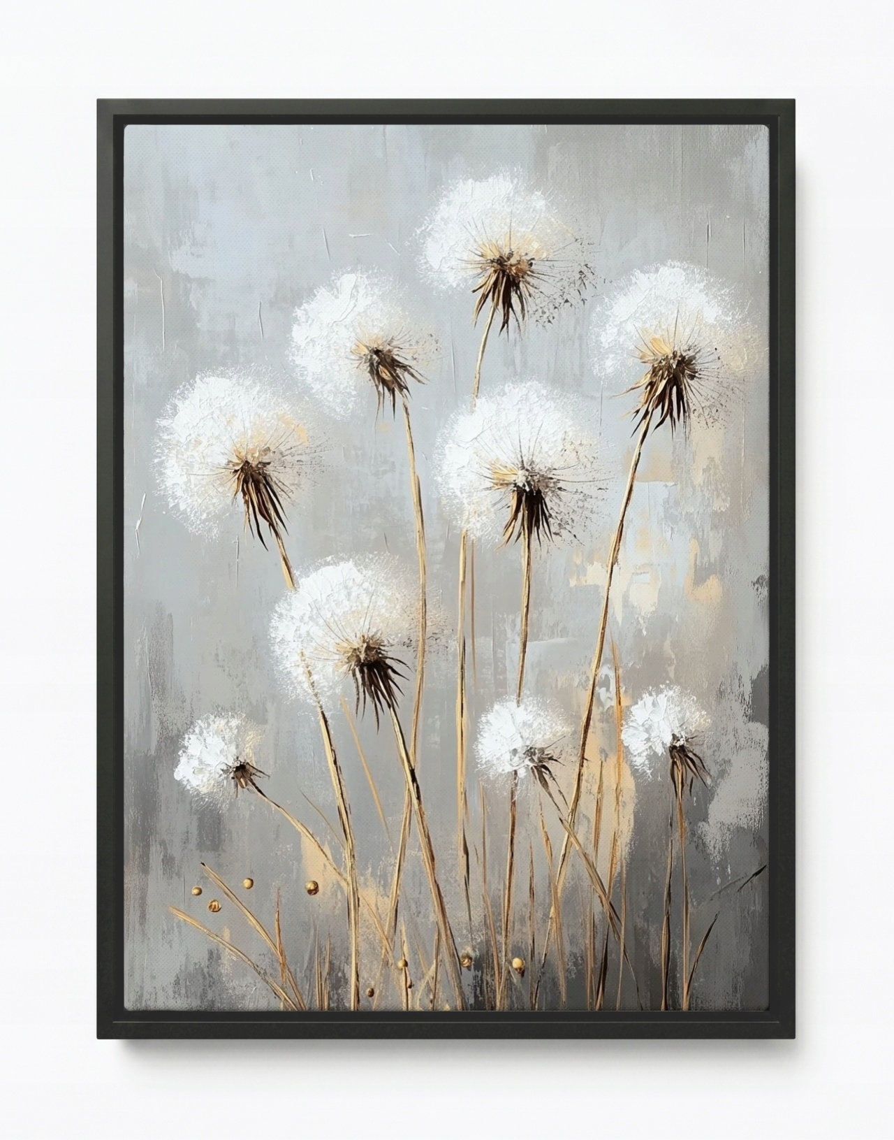 Obraz Rám Americký Box Grafika Příroda Zahrada Květiny Pampeliška Boho 60x80