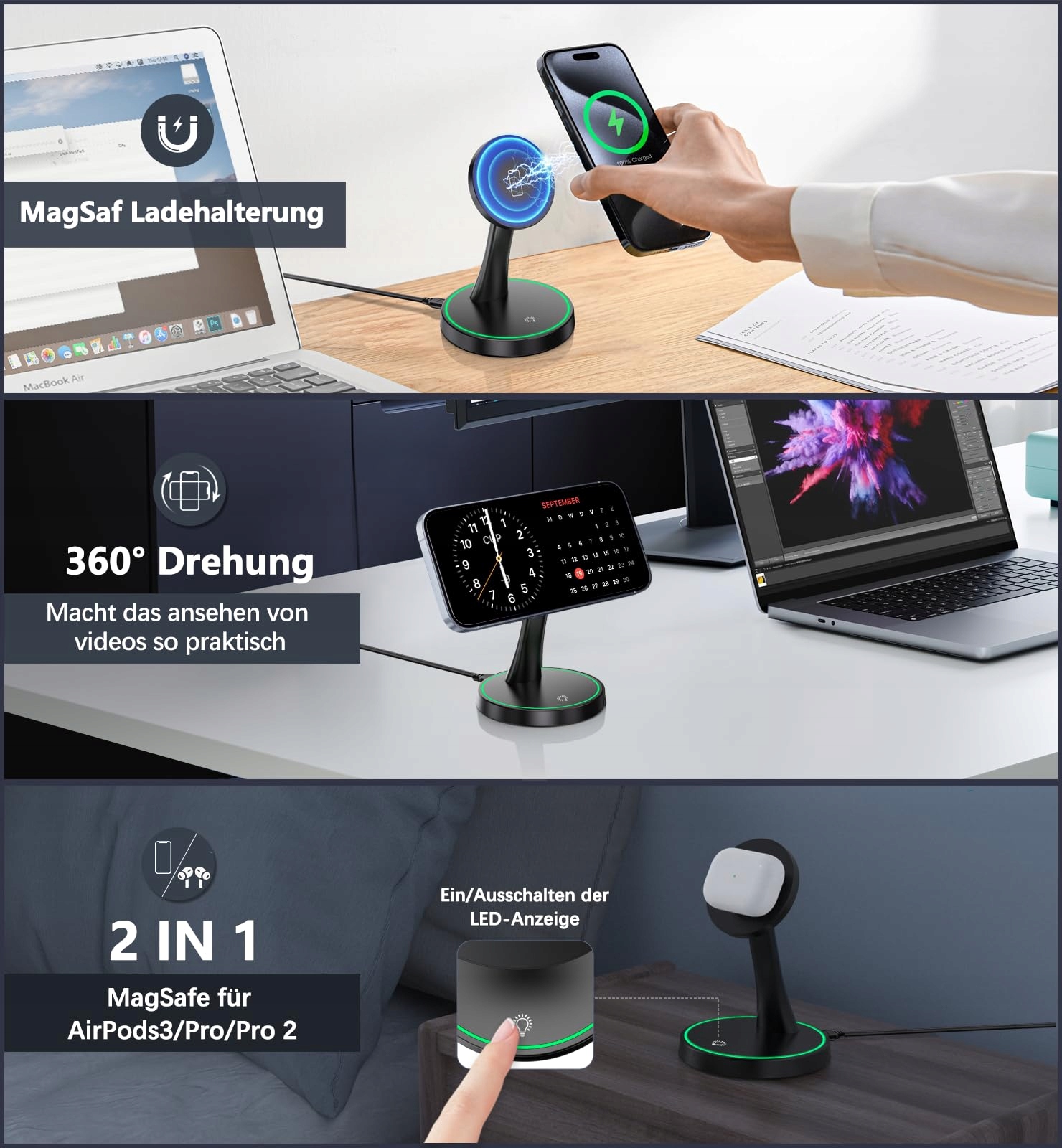 OANDYS MAGSAFE Ładowarka 15W Do iPhone i AirPods — miniatura 2