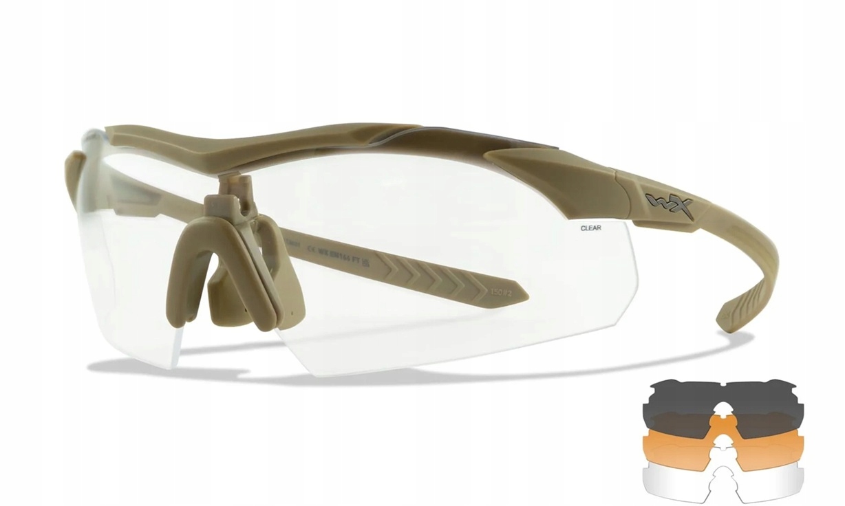 Balistické brýle Wiley Wx Vapor Comm 2.5 Set 3v1 Matte Tan 3562 vyměnitelné