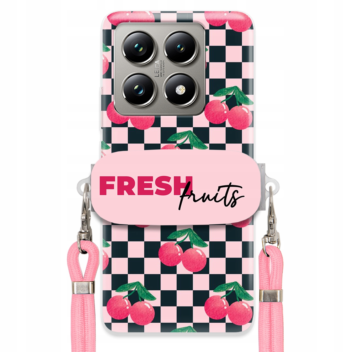 Pouzdro pro Xiaomi 14T Pro Crossbody vodítko Držák Šachovnice Fresh Fruits
